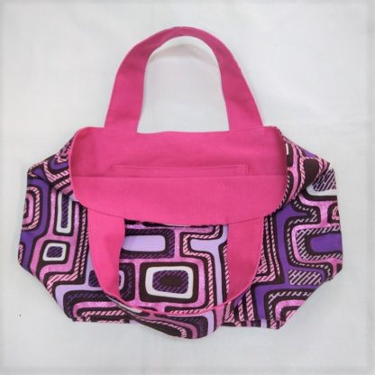 <span style="color: #ff6347; font-style: bold;">【売切】</span><br>064アフリカ布のトートバッグ<br>中<br>パープルラメ - 画像 (2)