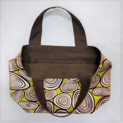 <span style="color: #ff6347; font-style: bold;">【売切】</span><br>061アフリカ布のトートバッグ<br>中<br>ライトグリーン＆シルバー - 画像 (2)