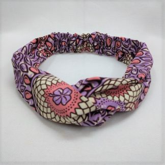 <span style="color: #ff6347; font-style: bold;">【売切】</span><br>195<br>アフリカ布の<br>ヘアバンド<br>ピンク＆パープル