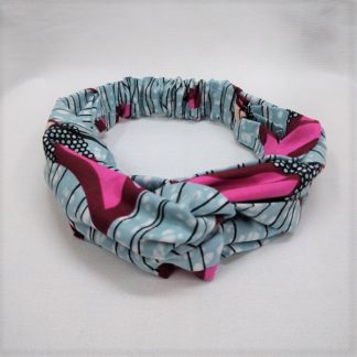 <span style="color: #ff6347; font-style: bold;">【売切】</span><br>192<br>アフリカ布の<br>ヘアバンド<br>ピンク＆ライトブルー