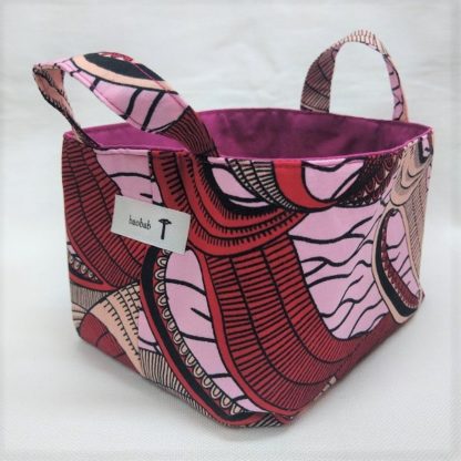 <span style="color: #ff6347; font-style: bold;">【売切】</span><br>132<br>アフリカ布で作った小物入れ（小）<br>レッド - 画像 (2)