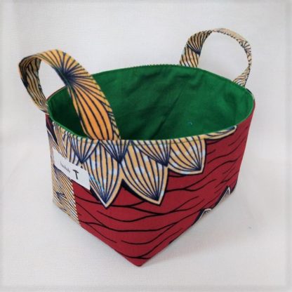 <span style="color: #ff6347; font-style: bold;">【売切】</span><br>125<br>アフリカ布で作った小物入れ（小）<br>レッド - 画像 (2)