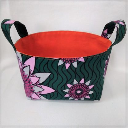 <span style="color: #ff6347; font-style: bold;">【売切】</span><br>123<br>アフリカ布で作った小物入れ（小）<br>ピンクフラワー