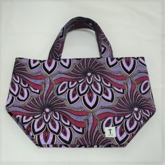 <span style="color: #ff6347; font-style: bold;">【売切】</span><br>133<br>アフリカ布の<br>エコバッグ（大） <br>パープル