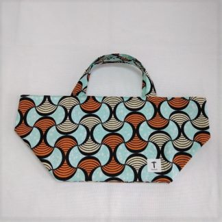 <span style="color: #ff6347; font-style: bold;">【売切】</span><br>125<br>アフリカ布の<br>エコバッグ<br>ブラウン＆ブルー