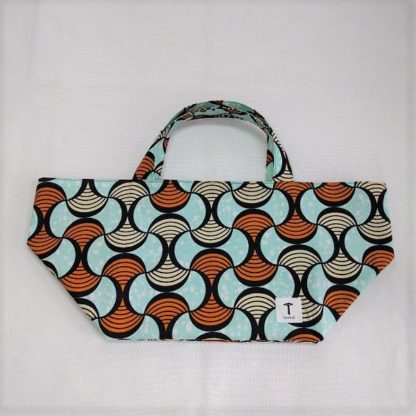 <span style="color: #ff6347; font-style: bold;">【売切】</span><br>125<br>アフリカ布の<br>エコバッグ<br>ブラウン＆ブルー