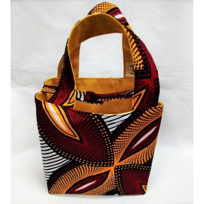 <span style="color: #ff6347; font-style: bold;">【売切】</span><br>060アフリカ布のトートバッグ<br>小<br>レッド＆イエロー