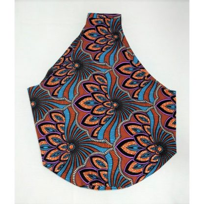 <span style="color: #ff6347; font-style: bold;">【売切】</span><br>026<br>アフリカ布の<br>肩がけバッグ<br>ブラウン＆ブルー