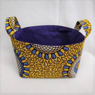 <span style="color: #ff6347; font-style: bold;">【売切】</span><br>121<br>アフリカ布で作った小物入れ（小）<br>イエロー＆パープル