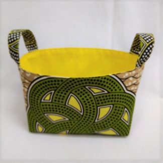 <span style="color: #ff6347; font-style: bold;">【売切】</span><br>120<br>アフリカ布で作った小物入れ（小）<br>グリーン＆ブラウン