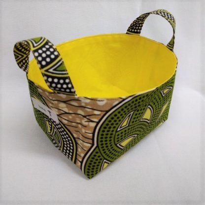 <span style="color: #ff6347; font-style: bold;">【売切】</span><br>120<br>アフリカ布で作った小物入れ（小）<br>グリーン＆ブラウン - 画像 (2)