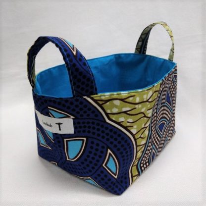 <span style="color: #ff6347; font-style: bold;">【売切】</span><br>119<br>アフリカ布で作った小物入れ（小）<br>ブルー - 画像 (2)