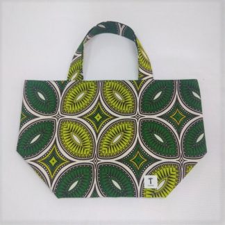 <span style="color: #ff6347; font-style: bold;">【売切】</span><br>117<br>アフリカ布の<br>エコバッグ（大） <br>グリーン