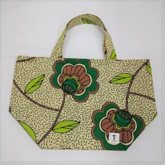 <span style="color: #ff6347; font-style: bold;">【売切】</span><br>112<br>アフリカ布の<br>エコバッグ（大） <br>グリーンボタニカル