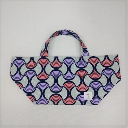 <span style="color: #ff6347; font-style: bold;">【売切】</span><br>114<br>アフリカ布の<br>エコバッグ<br>レッド＆パープル