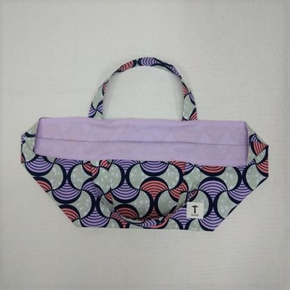 <span style="color: #ff6347; font-style: bold;">【売切】</span><br>114<br>アフリカ布の<br>エコバッグ<br>レッド＆パープル - 画像 (2)