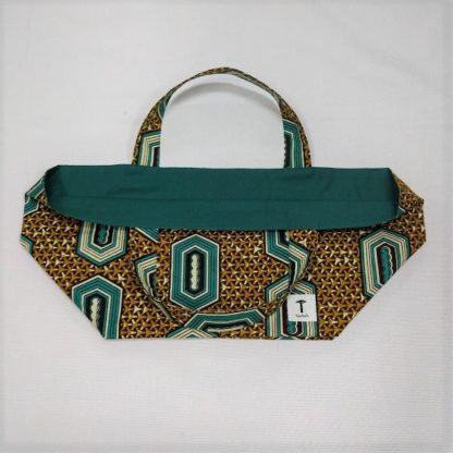 <span style="color: #ff6347; font-style: bold;">【売切】</span><br>108<br>アフリカ布の<br>エコバッグ<br>ブラウン - 画像 (2)