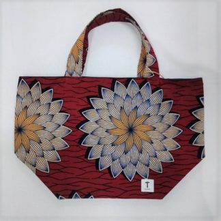 <span style="color: #ff6347; font-style: bold;">【売切】</span><br>296<br>アフリカ布の<br>エコバッグ(大) <br>レッド&ホワイト