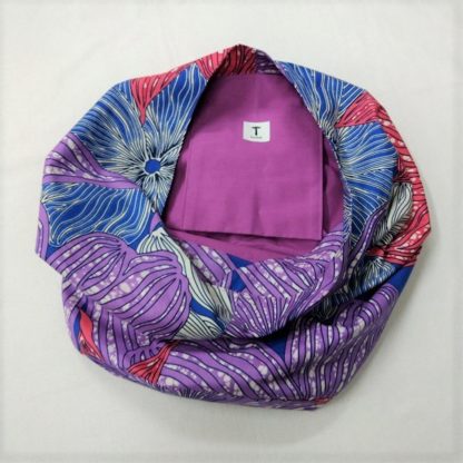 <span style="color: #ff6347; font-style: bold;">【売切】</span><br>017<br>アフリカ布の<br>肩がけバッグ<br>レッド＆パープル - 画像 (2)