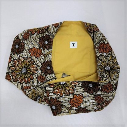 <span style="color: #ff6347; font-style: bold;">【売切】</span><br>014<br>アフリカ布の<br>斜めがけバッグ<br>ブラウンボタニカル - 画像 (2)