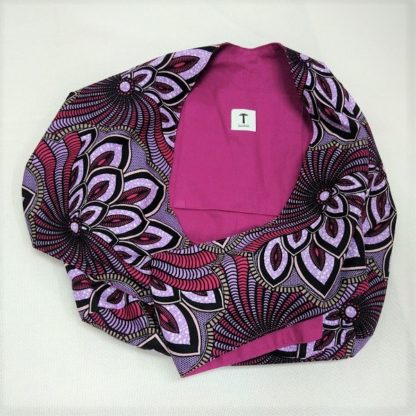 <span style="color: #ff6347; font-style: bold;">【売切】</span><br>013<br>アフリカ布の<br>斜めがけバッグ<br>パープル - 画像 (2)