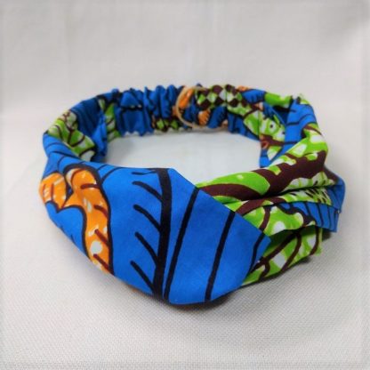 <span style="color: #ff6347; font-style: bold;">【売切】</span><br>168<br>アフリカ布の<br>ヘアバンド<br>ブルー＆グリーン
