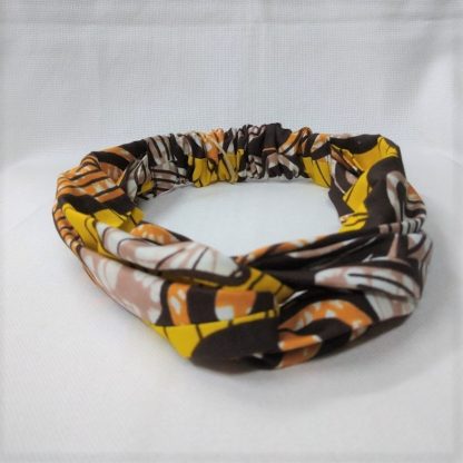 <span style="color: #ff6347; font-style: bold;">【売切】</span><br>165<br>アフリカ布の<br>ヘアバンド<br>ブラウン＆イエロー