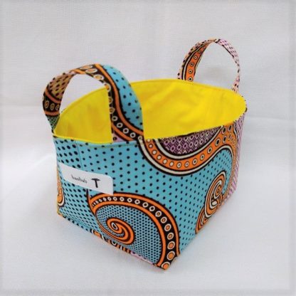 <span style="color: #ff6347; font-style: bold;">【売切】</span><br>113<br>アフリカ布で作った小物入れ（小）<br>ブルー＆パープル - 画像 (2)