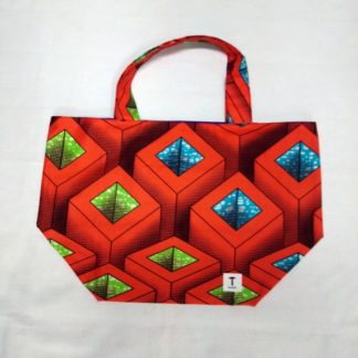 <span style="color: #ff6347; font-style: bold;">【売切】</span><br>275<br>アフリカ布の<br>エコバッグ(大) <br>レッドレクタングル