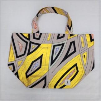 <span style="color: #ff6347; font-style: bold;">【売切】</span><br>274<br>アフリカ布の<br>エコバッグ(大) <br>グレー&ゴールド