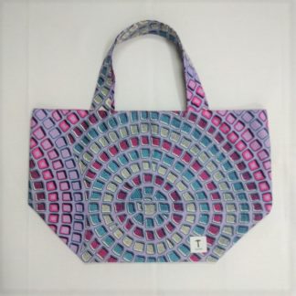 <span style="color: #ff6347; font-style: bold;">【売切】</span><br>271<br>アフリカ布の<br>エコバッグ（大） <br>パープルサークル