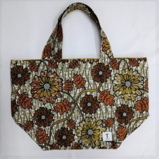 <span style="color: #ff6347; font-style: bold;">【売切】</span><br>265<br>アフリカ布の<br>エコバッグ（大） <br>ブラウンボタニカル