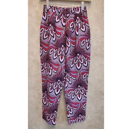 <span style="color: #ff6347; font-style: bold;">【売切】</span><br>043<br>アフリカ布の<br>タックパンツ<br>purple