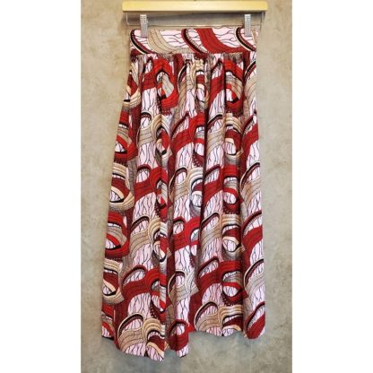 <span style="color: #ff6347; font-style: bold;">【売切】</span><br>050<br>アフリカ布の<br>スカート<br>red