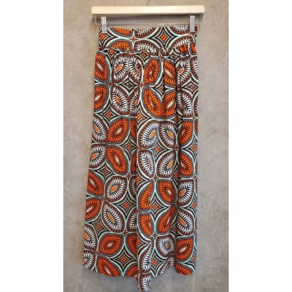 <span style="color: #ff6347; font-style: bold;">【売切】</span><br>047<br>アフリカ布の<br>スカート<br>orange
