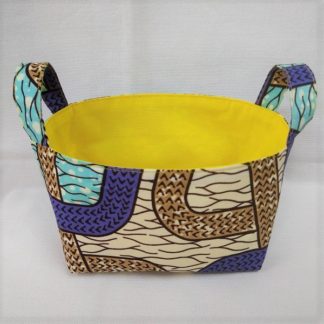 <span style="color: #ff6347; font-style: bold;">【売切】</span><br>105<br>アフリカ布で作った小物入れ(小)<br>ホワイト&ブルー