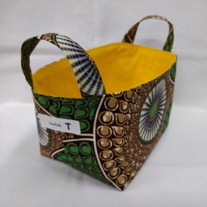 <span style="color: #ff6347; font-style: bold;">【売切】</span><br>101<br>アフリカ布で作った小物入れ（小）<br>グリーンサークル - 画像 (2)