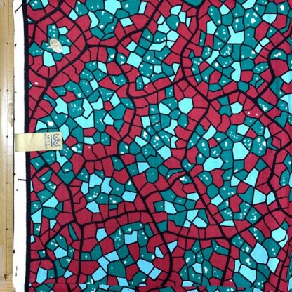 <span style="color: #ff6347; font-style: bold;">【売切】</span><br>107アフリカ布<br>◎オランダ直輸入<br>red&green