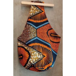 <span style="color: #ff6347; font-style: bold;">【売切】</span><br>007<br>アフリカ布の<br>肩がけバッグ<br>orange&navy