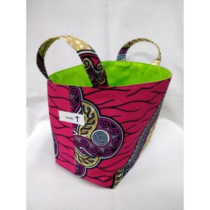 <span style="color: #ff6347; font-style: bold;">【売切】</span><br>294<br>アフリカ布で作った小物入れ（大）<br>レッド＆パープル - 画像 (2)