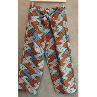 <span style="color: #ff6347; font-style: bold;">【売切】</span><br>028<br>アフリカ布の<br>パンツM<br>orange&blue