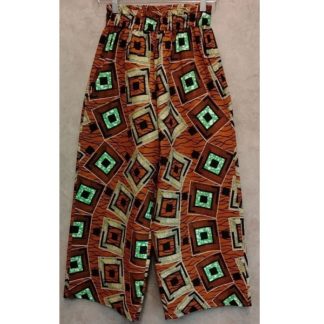 <span style="color: #ff6347; font-style: bold;">【売切】</span><br>024<br>アフリカ布の<br>ストレートパンツ<br>brown