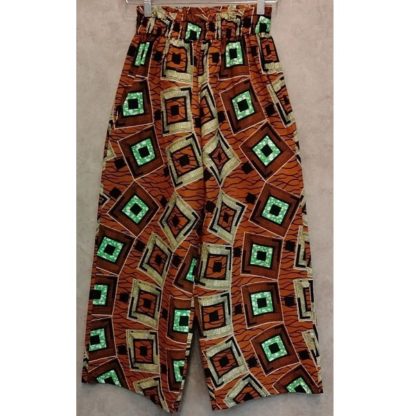 <span style="color: #ff6347; font-style: bold;">【売切】</span><br>024<br>アフリカ布の<br>ストレートパンツ<br>brown