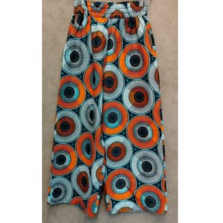 <span style="color: #ff6347; font-style: bold;">【売切】</span><br>023<br>アフリカ布の<br>ストレートパンツ<br>orange