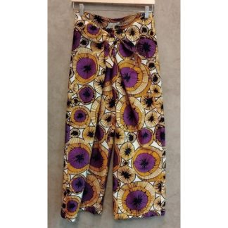 <span style="color: #ff6347; font-style: bold;">【売切】</span><br>021<br>アフリカ布の<br>パンツM<br>purple&yellow