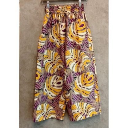 <span style="color: #ff6347; font-style: bold;">【売切】</span><br>022<br>アフリカ布の<br>ストレートパンツ<br>yellow&purple