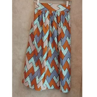<span style="color: #ff6347; font-style: bold;">【売切】</span><br>033<br>アフリカ布の<br>スカート<br>orange&blue