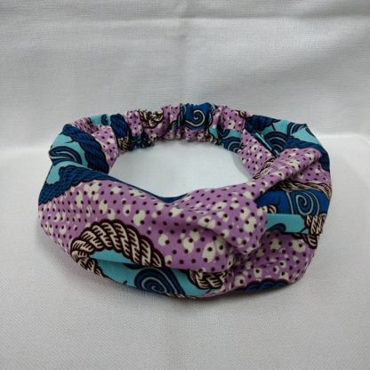 <span style="color: #ff6347; font-style: bold;">【売切】</span><br>152<br>アフリカ布の<br>ヘアバンド<br>パープル＆ブルー