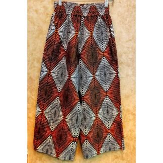 <span style="color: #ff6347; font-style: bold;">【売切】</span><br>018<br>アフリカ布の<br>ストレートパンツ<br>brown