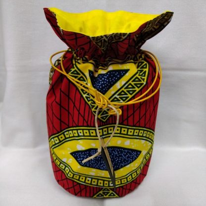 <span style="color: #ff6347; font-style: bold;">【売切】</span><br>025<br>ハネ付き丸底巾着<br>レッド＆イエロー